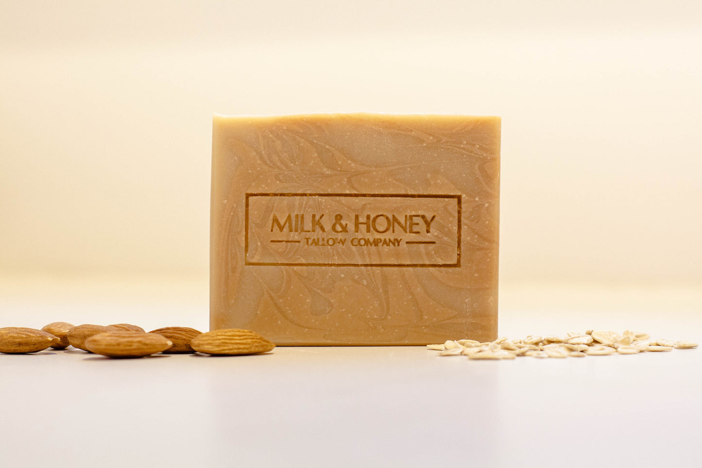 Tallow and Goat Milk Bar Soap - Oatmeal and Almond Bar No Label