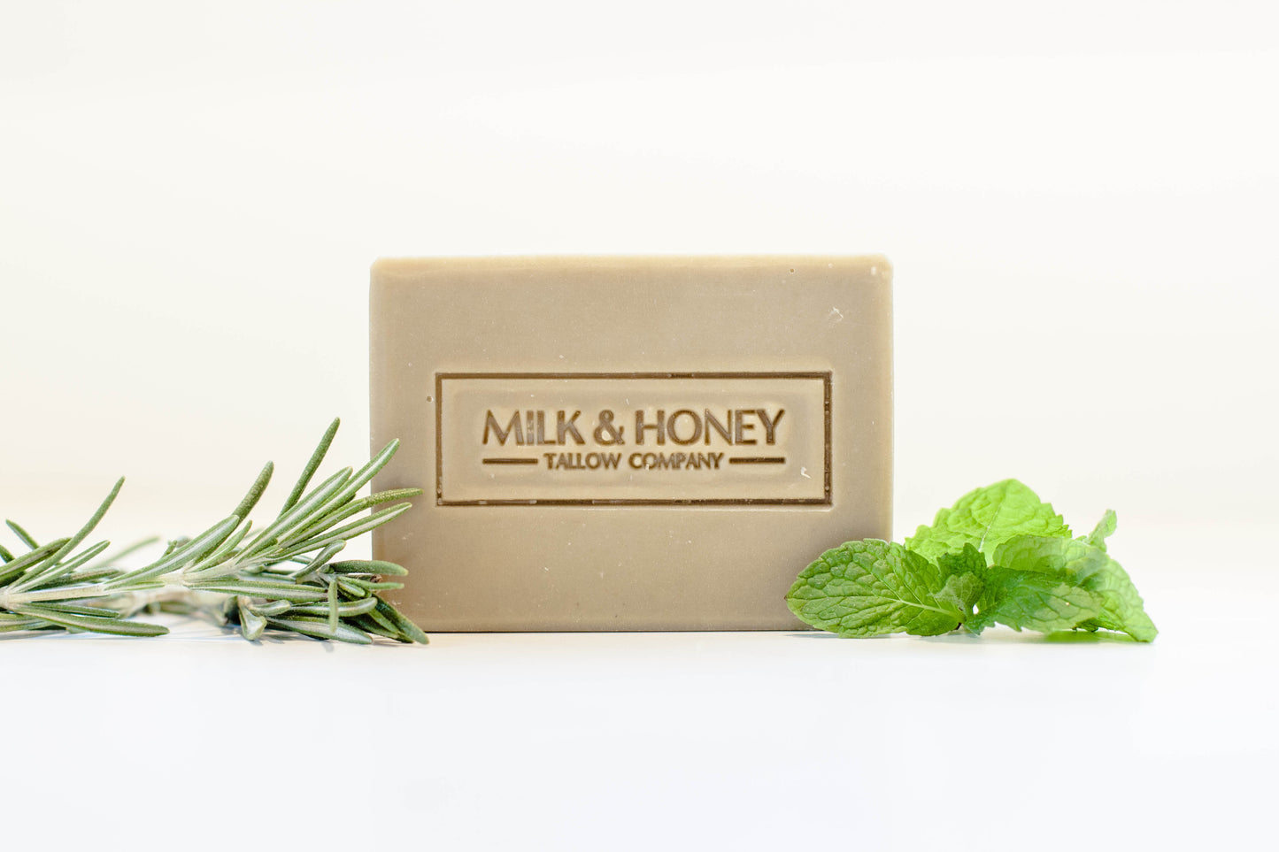 Tallow and Goat Milk Bar Soap - Rosemary and Mint Bar No Label