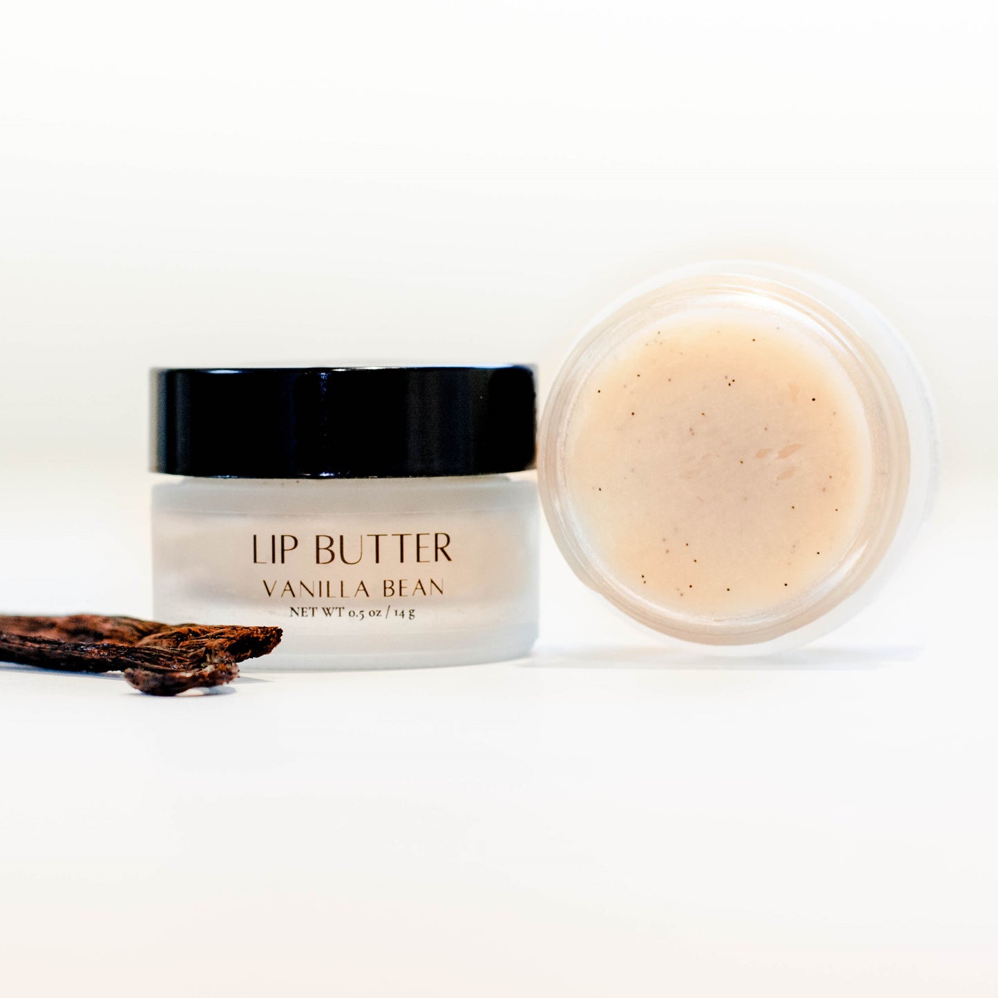 Vanilla Bean Tallow Lip Butter or Balm Front and Top Square