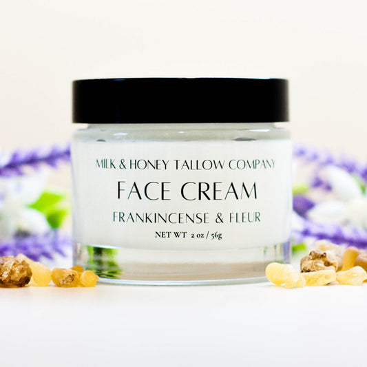 Tallow Face Cream - Frankincense and Fleur Front Square Image